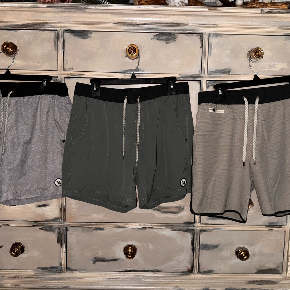 Vuori Athletic Shorts with Elastic Waistband-3 Pair in lot